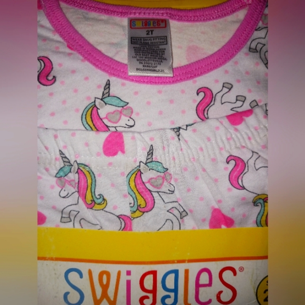Sz 2t girls unicorn pj's set